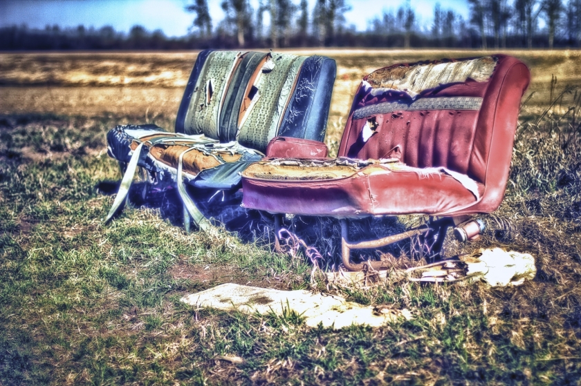HDR - North of 60 Bus Shelter Seats, Valleyview, Alberta